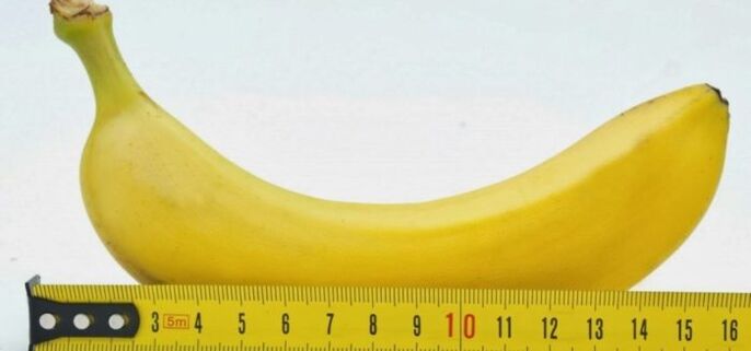 dzimumlocekļa mērīšana, piemēram, izmantojot banānu pirms paplašināšanas operācijas